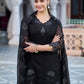 Rajwada Black Georgette Embriodered Stitched Kurta Set For Women