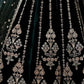Rajwada Dark Green Georgette Embroidered Semi-Stitched Lehenga For Women