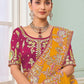 Rajwada Yellow Satin Embroidered Saree For Women