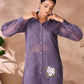 Rajwada Purple Organza Embroidered Stitched Co-Ord Set For Women