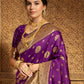 Rajwada Purple Silk Blend Woven Pithani Saree For Women