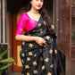 Rajwada Black Silk Blend Woven Saree For Women