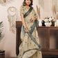 Rajwada Beige Cotton Linen Zari Work Saree For Women