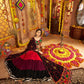 Rajwada Multicolor Viscose Cotton Embroidered Semi-Stitched lehenga With Stunning Tassels And Embroidered Waist Belt For Women