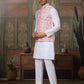 Rajwada White Silk Blend Plain Stitched Kurta Set For Men