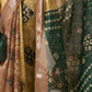 Rajwada Mustard Linen Cotton Printed Saree For Women