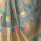Rajwada Grey Organza Solid Saree For Women