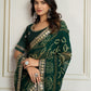 Rajwada Dark Green Georgette Printed Saree For Women