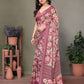 Rajwada Mauve  Georgette Plain Saree For Women