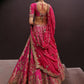 Rajwada Pink Silk Blend Embellished Semi Stitched Lehenga For Women