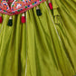 Rajwada Green Silk Blend Semi-Stitched lehenga With Stunning Tassels For Women