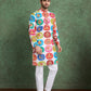 Rajwada Multicolor Rayon Printed and Embroidered Stitched Kurta For Men