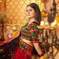 Rajwada Multicolor Viscose Cotton Embroidered Semi-Stitched lehenga With Stunning Tassels And Embroidered Waist Belt For Women