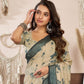 Rajwada Beige Cotton Linen Zari Work Saree For Women