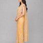 Light Yellow Soft Net Embroidered Saree