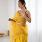 Rajwada Mustard Organza Designer Stitched Saree For Women