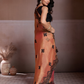 Rajwada Black And Magenta Chiffon Embroidered Saree For Women