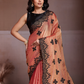 Rajwada Black And Magenta Chiffon Embroidered Saree For Women