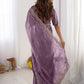 Rajwada Dusty Lavender Silk Blend Embellished Solid Saree For Women