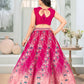 Rajwada Pink Chinon Embroidered Semi-Stitched lehenga For Women