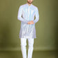 Rajwada Purple Georgette Embellished Stitched Kurta For Men