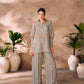 Rajwada Grey Organza Embellished Stitched Co-Ord Set For Women