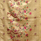 Rajwada Golden Silk Blend Solid Saree For Women