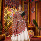 Rajwada White Silk Blend Semi-Stitched lehenga With Stunning Tassels For Women