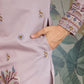 Rajwada Dusty Pink Viscose Silk Embroidered Stitched Kurta For Men