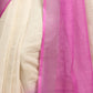 Rajwada White And Pink Cotton Linen Zari Work Saree For Women