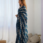 Rajwada Navy Blue Georgette Sequins Saree With Unstitched Blouse For Women