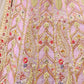 Rajwada Women Pink Embroidered Georgette Semi Stitched Lehenga With Unstitched Blouse