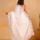 Rajwada White Silk Blend Embroidered Saree With Unstitched Blouse For Women