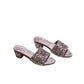Rajwada Mauve Velvet Embellished Heels For Women