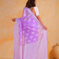 Rajwada Purple Georgette Woven Design Saree With Unstitched Blouse For Women