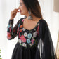 Rajwada Black Georgette Printed Stitched Kurta Set For Women