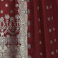 Rajwada Maroon Georgette Embroidered Semi Stitched Kurta Set For Women