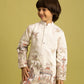 Rajwada White Viscose Silk Embroidered Kurta Set For Kids