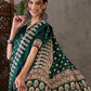 Rajwada Green Silk Blend Printed Elegant Saree For Women
