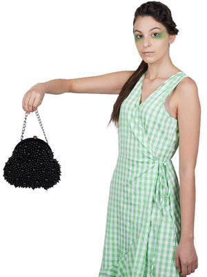 Rajwada Women Black Beaded Mindful Batuwa Bag