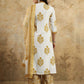Rajwada Off White Cotton Blend Printed Stitched Kurta Set For Women
