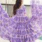 Rajwada Purple Georgette Printed Stitched Gown For Women
