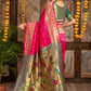 Rajwada Pink Silk Blend Woven Pithani Saree For Women