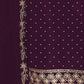 Rajwada Purple Georgette Embroidered Semi-Stitched Kurta Set For Women