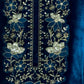 Rajwada Dark Blue Velvet Embroidery Semi-Stitched Kurta Set For Women