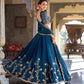 Rajwada Teal Blue Silk Blend Embroidered Lehenga For Women