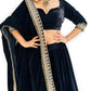 Rajwada Women Designer Black Semi Stitched Lehenga With Unstitched Blouse