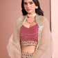 Rajwada Pink Art Silk Embellished Semi-Stitched lehenga For Women