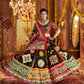 Rajwada Black Cotton Blend Embroidered Semi-Stitched lehenga For Women