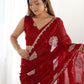 Rajwada Red Chiffon Embroidered Elegant Saree For Women